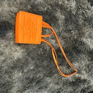 Orange Embossed Shoulder Bag